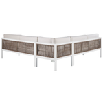 Garten Ecksofa mit Tisch 4-Sitzer BORELLO linksseitig Metall Beige