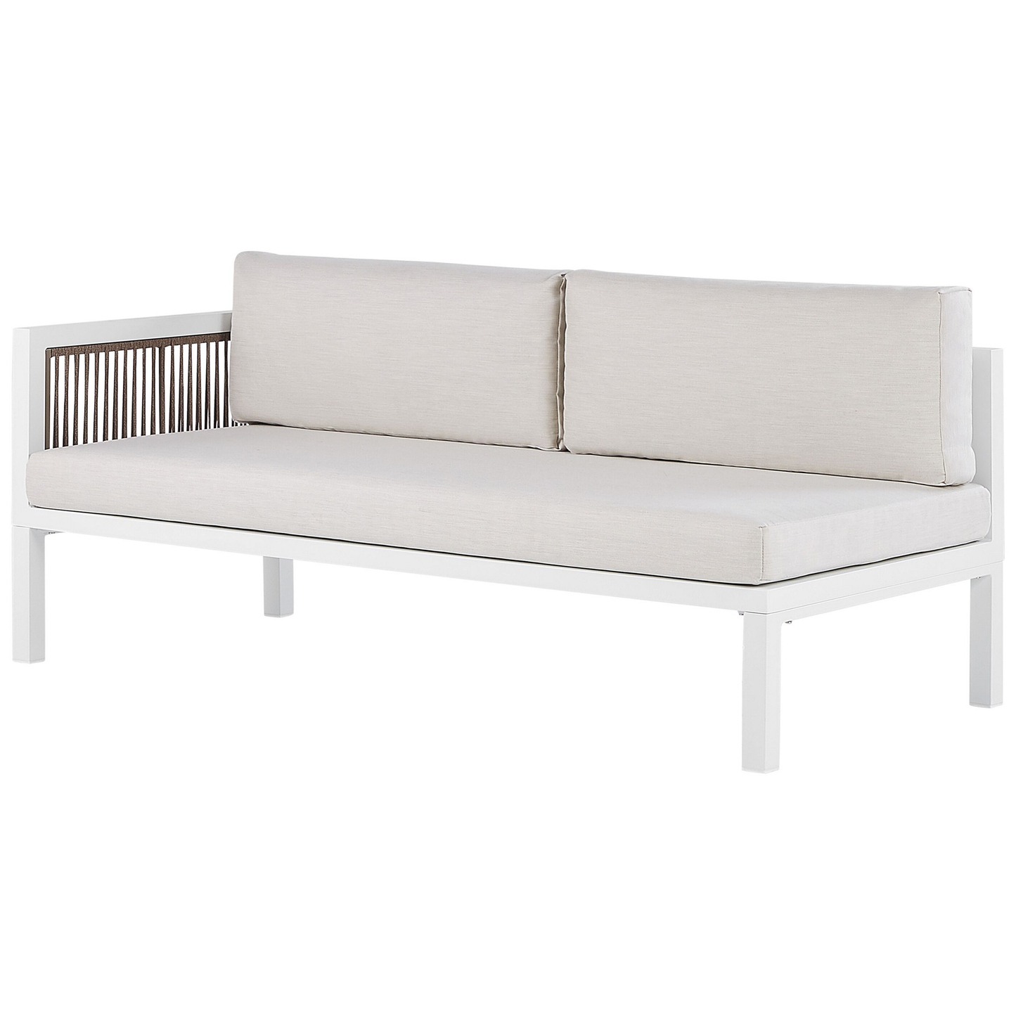 Garten Ecksofa mit Tisch 4-Sitzer BORELLO linksseitig Metall Beige