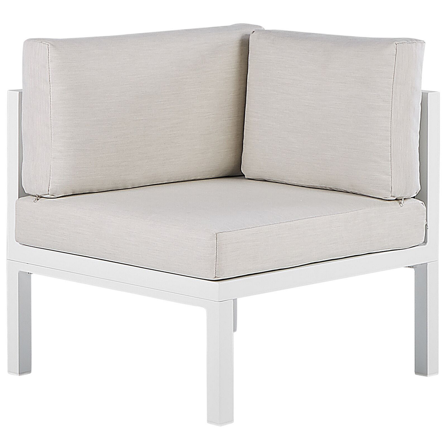 Garten Ecksofa mit Tisch 4-Sitzer BORELLO linksseitig Metall Beige