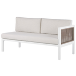 Garten Ecksofa mit Tisch 4-Sitzer BORELLO linksseitig Metall Beige