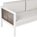 Garten Ecksofa mit Tisch 4-Sitzer BORELLO linksseitig Metall Beige