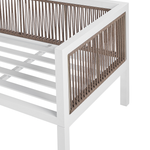 Garten Ecksofa mit Tisch 4-Sitzer BORELLO linksseitig Metall Beige