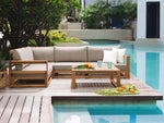 Lounge Set Rechtsseitig Akazienholz Heller Holzfarbton TIMOR