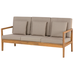 Lounge Set mit Tisch 7-Sitzer PATAJA zertifiziertes Akazienholz Hellbraun