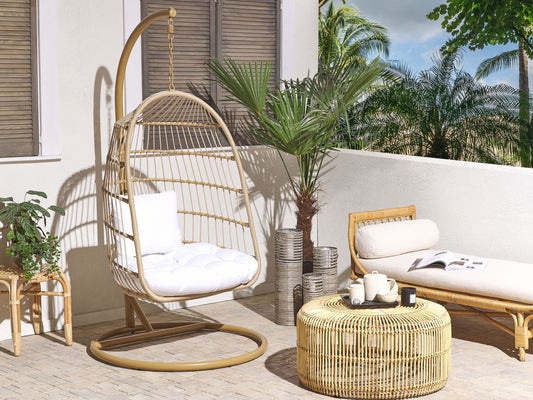 Hängesessel mit Gestell ALLERA Polyrattan Beige