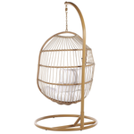 Hängesessel mit Gestell ALBA Polyrattan Naturfarben