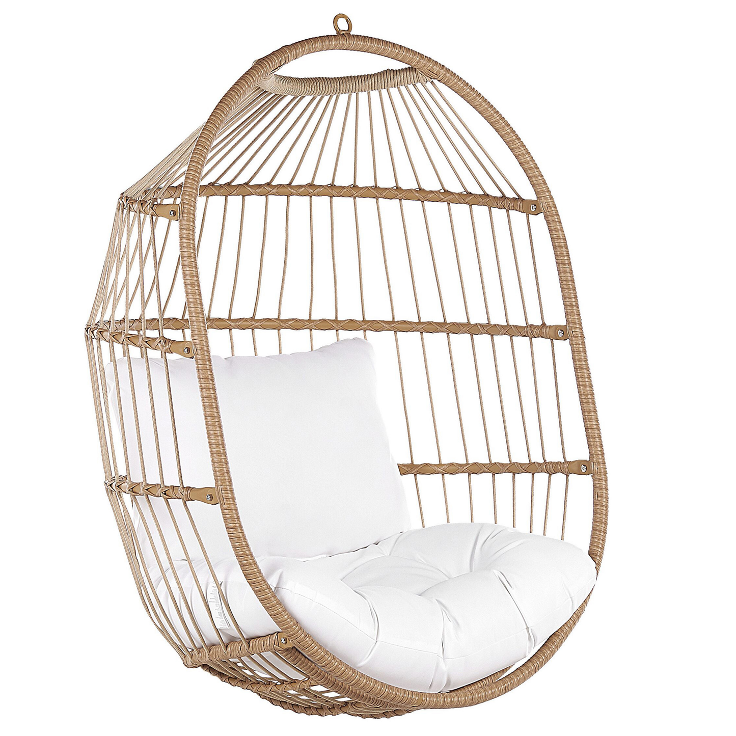 Hängesessel mit Gestell ALBA Polyrattan Naturfarben