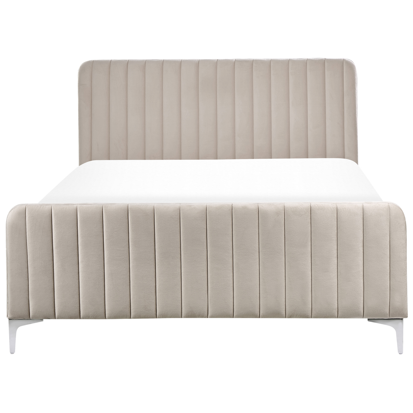 Bett mit Lattenrost Samtstoff LUNAN 140 x 200 cm Taupe