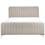 Bett mit Lattenrost Samtstoff LUNAN 140 x 200 cm Taupe