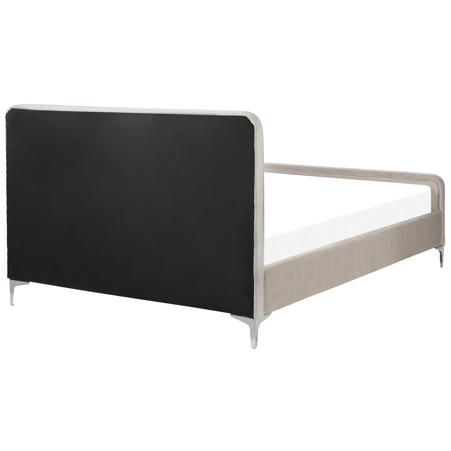 Bett mit Lattenrost Samtstoff LUNAN 140 x 200 cm Taupe