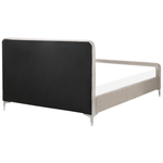 Bett mit Lattenrost Samtstoff LUNAN 140 x 200 cm Taupe