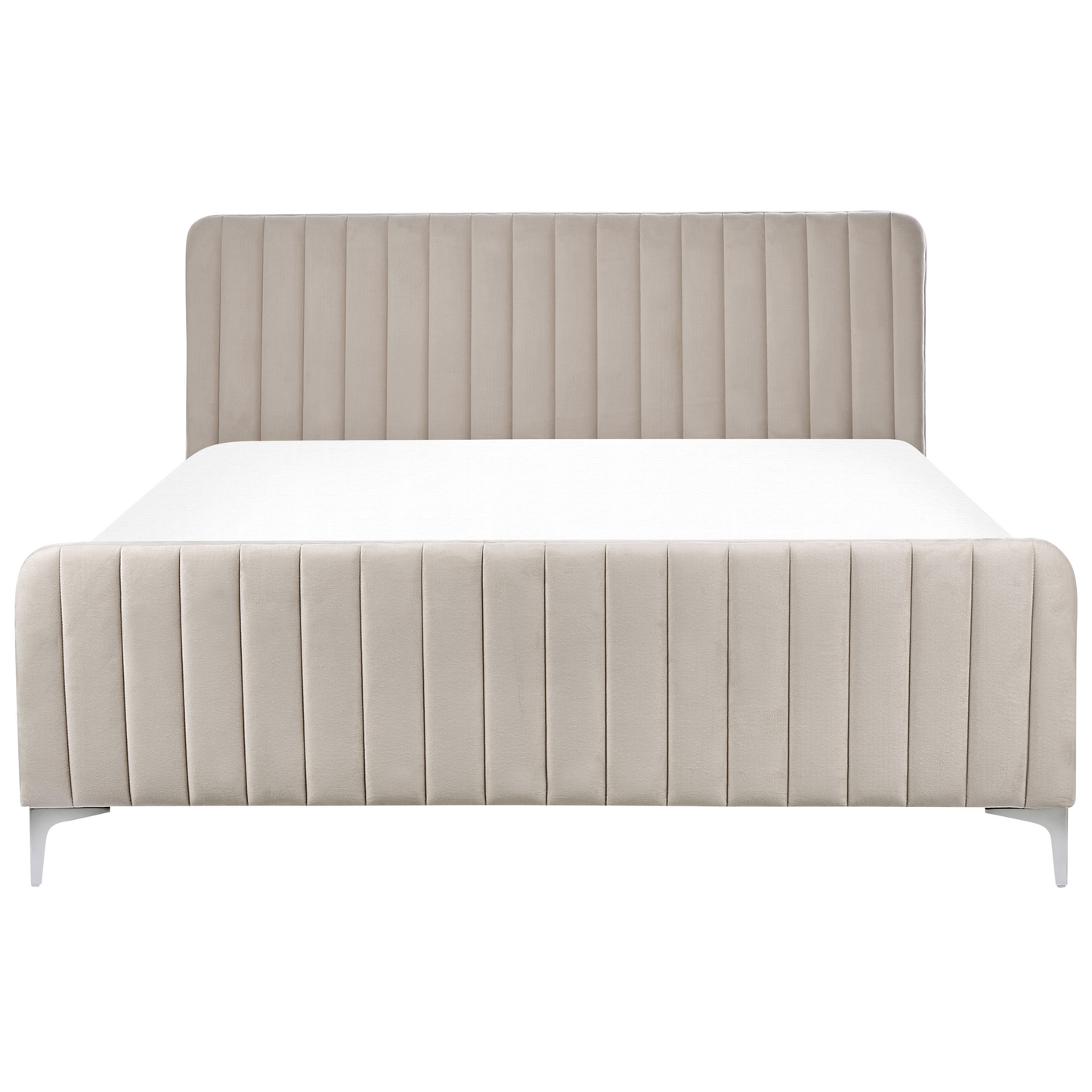 Bett mit Lattenrost Samtstoff LUNAN 160 x 200 cm Taupe