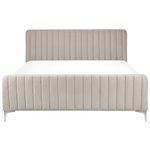 Bett mit Lattenrost Samtstoff LUNAN 160 x 200 cm Taupe