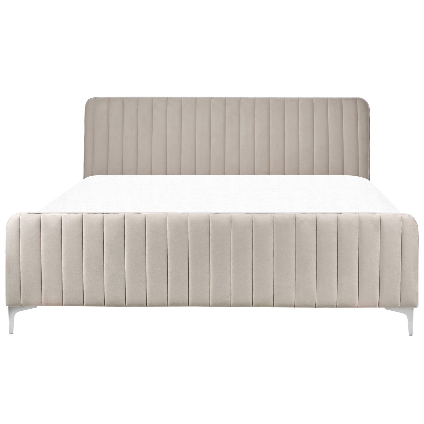 Bett mit Lattenrost Samtstoff LUNAN 180 x 200 cm Taupe