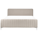 Bett mit Lattenrost Samtstoff LUNAN 180 x 200 cm Taupe