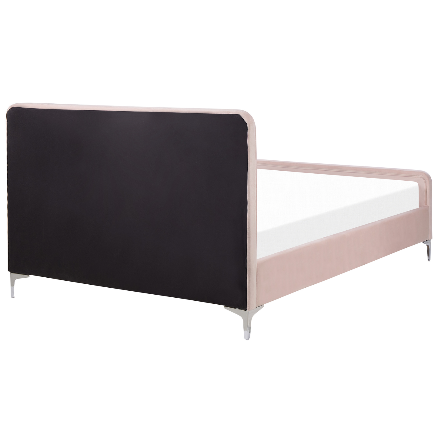 Bett mit Lattenrost Samtstoff LUNAN 140 x 200 cm Pastellrosa