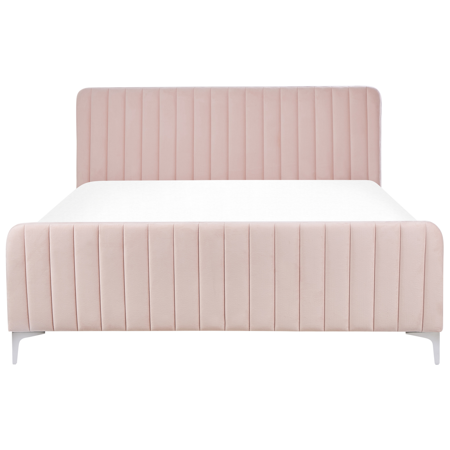 Bett mit Lattenrost Samtstoff LUNAN 160 x 200 cm Pastellrosa