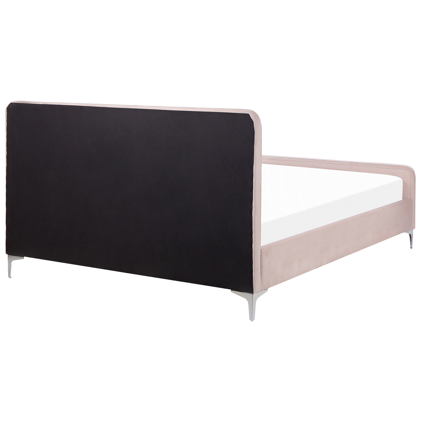 Bett mit Lattenrost Samtstoff LUNAN 160 x 200 cm Pastellrosa