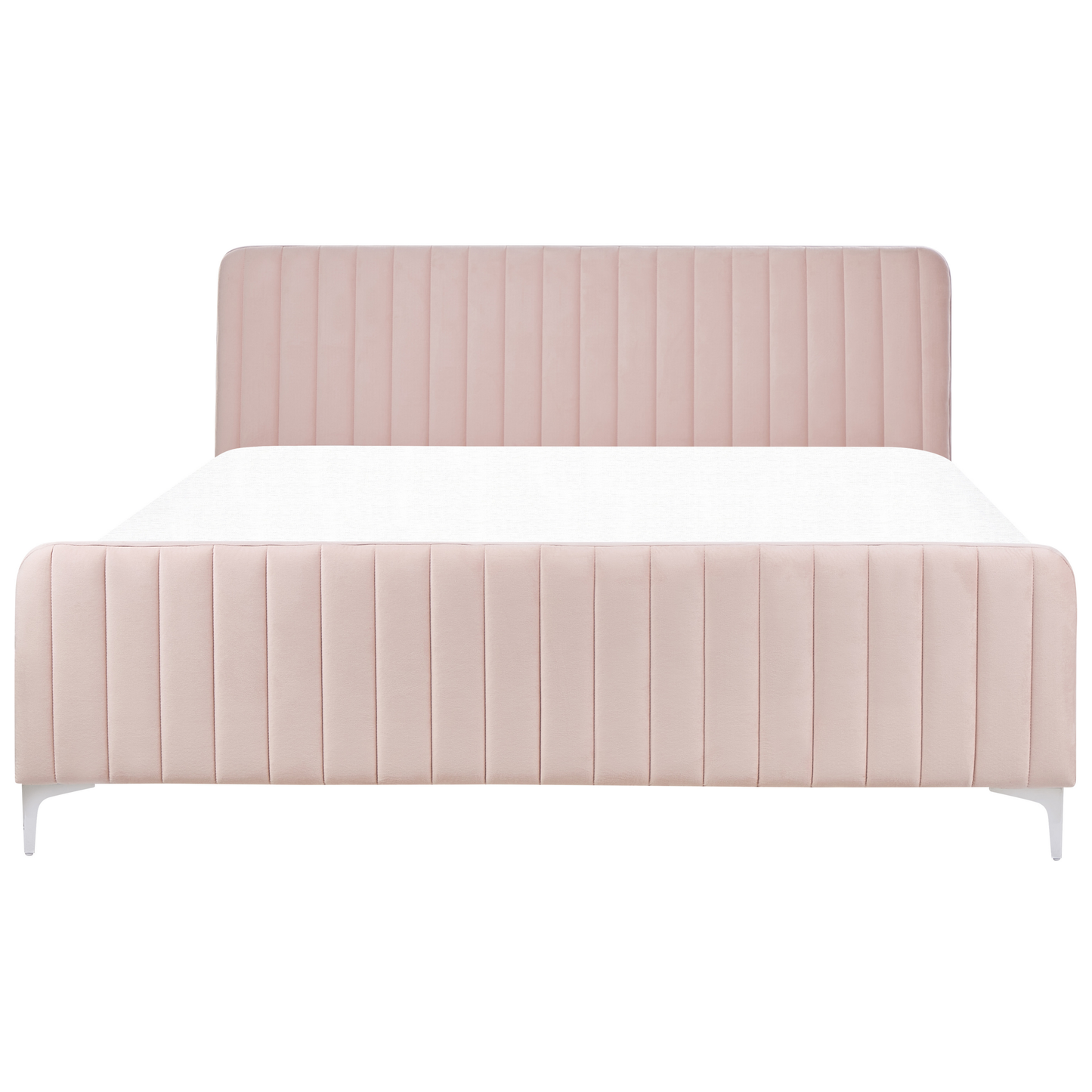 Bett mit Lattenrost Samtstoff LUNAN 180 x 200 cm Pastellrosa