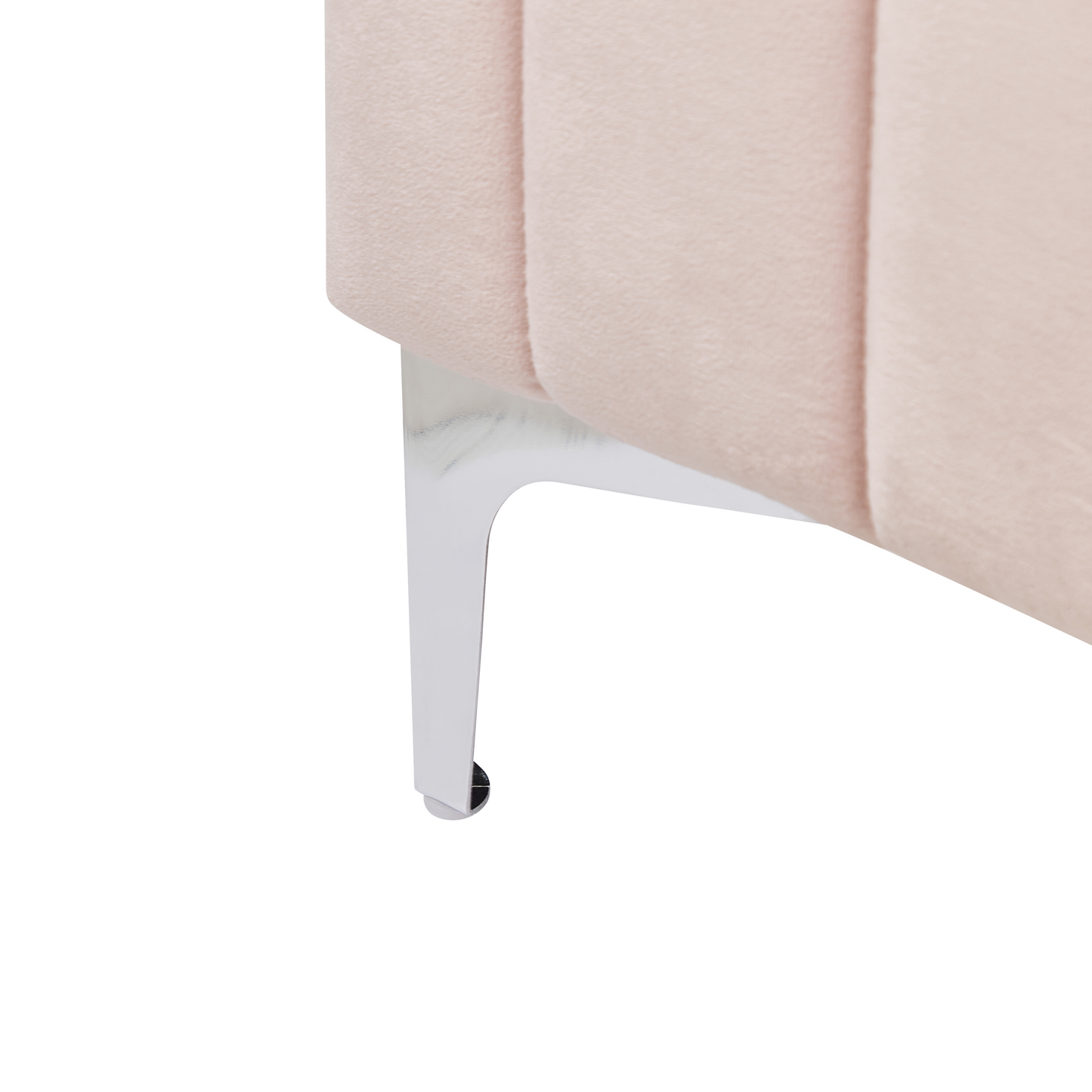 Bett mit Lattenrost Samtstoff LUNAN 180 x 200 cm Pastellrosa
