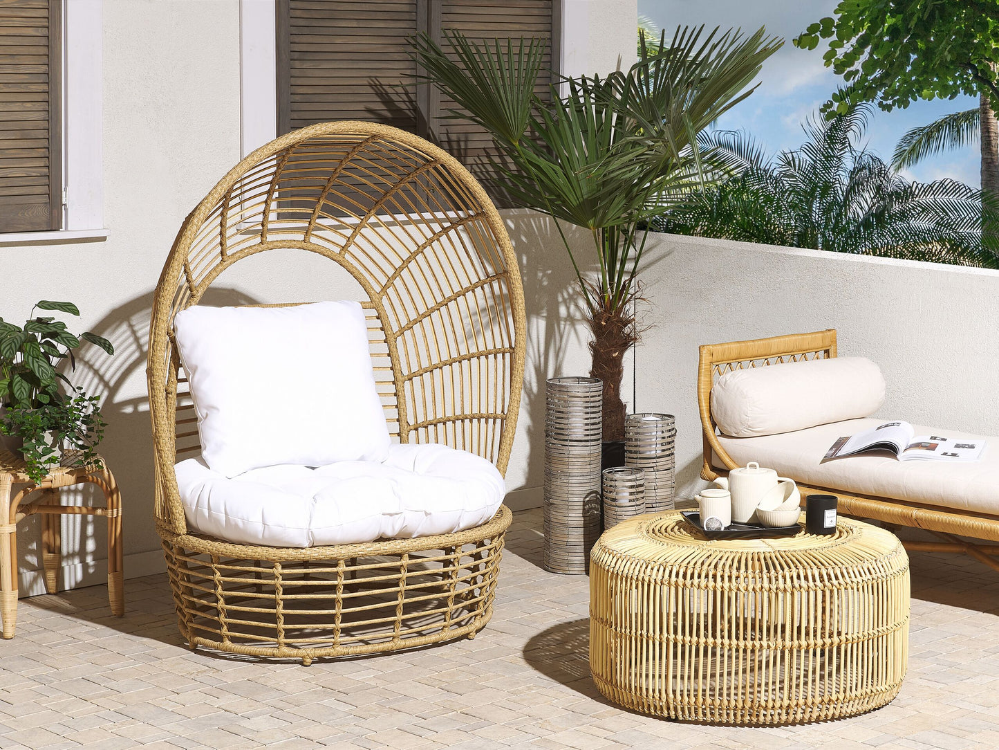 Garten Sessel LIDO Rattan Beige