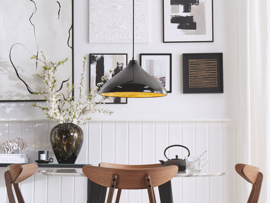 Hängelampe schwarz Kegelform ISKAR