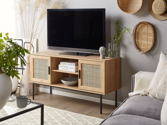 TV-Möbel PASCO Rattan Hellbraun