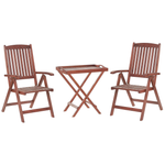 Bistro Set mit Kissen Holz Cremeweiss TOSCANA