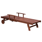 Gartenliege Akazienholz dunkelbraun Auflage cremeweiss rollbar TOSCANA