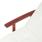 Gartenliege Akazienholz dunkelbraun Auflage cremeweiss rollbar TOSCANA