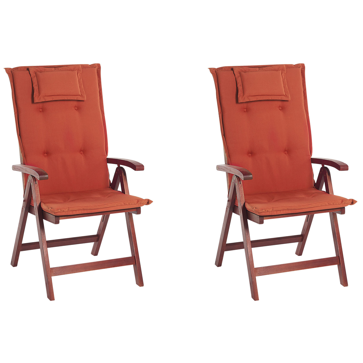 Bistro Set mit Kissen Holz Dunkelrot TOSCANA