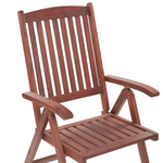 Bistro Set mit Kissen Holz Dunkelrot TOSCANA