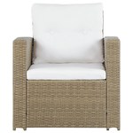 Lounge Set mit Tisch 4-Sitzer LUCA Polyrattan Hellbraun