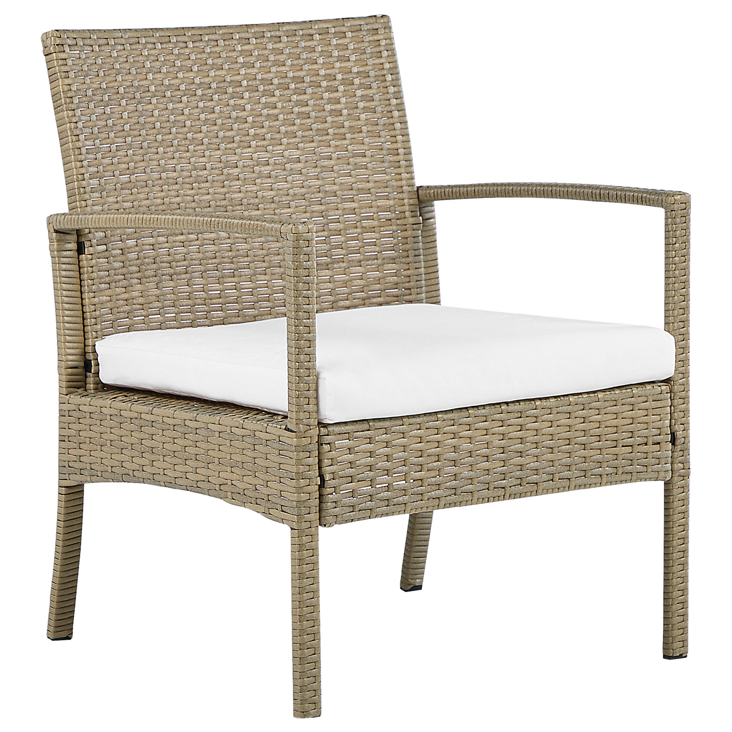 Lounge Set mit Tisch 4-Sitzer MARSALA Polyrattan Hellbraun