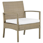 Lounge Set mit Tisch 4-Sitzer MARSALA Polyrattan Hellbraun