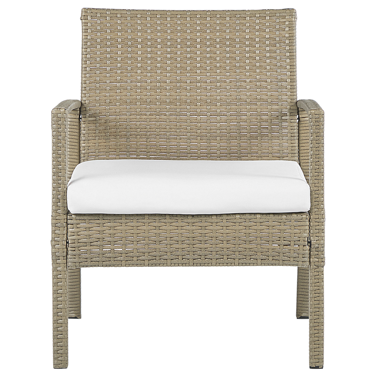 Lounge Set mit Tisch 4-Sitzer MARSALA Polyrattan Hellbraun