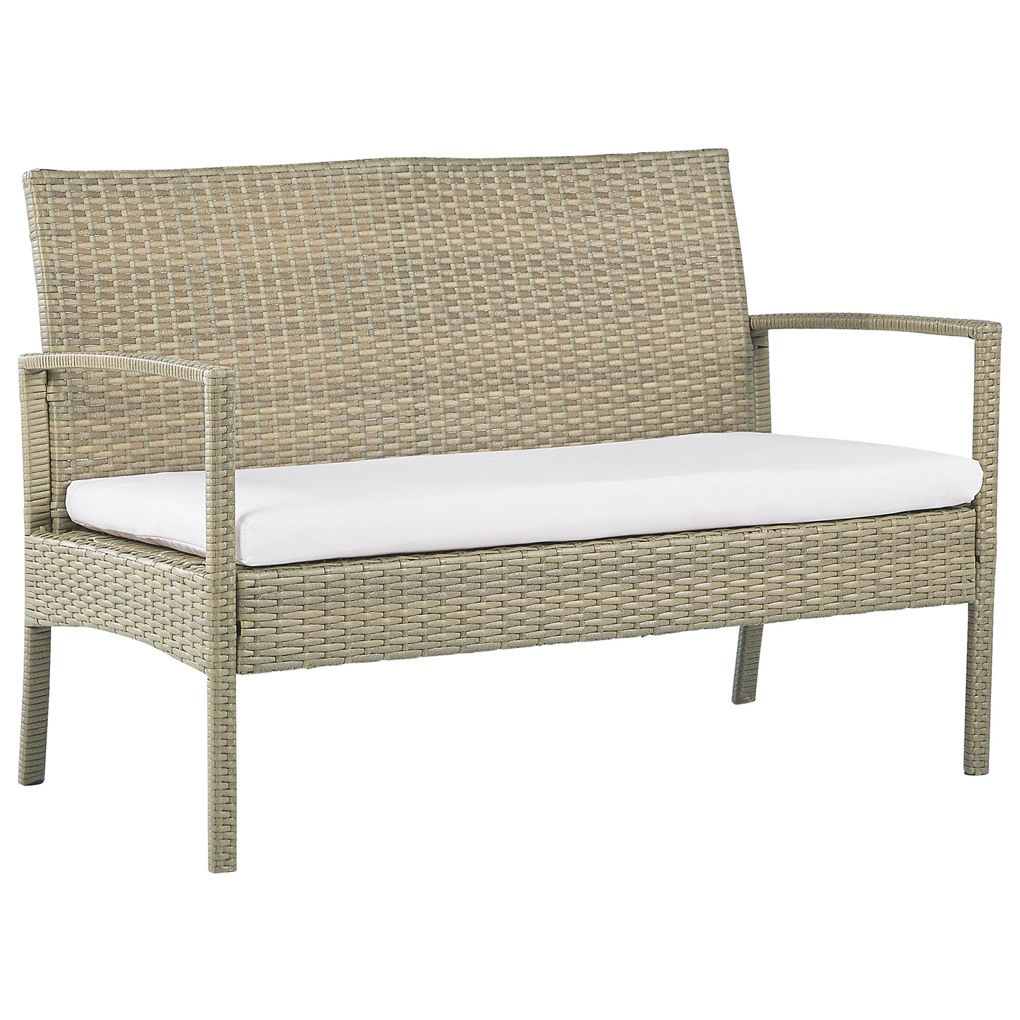 Lounge Set mit Tisch 4-Sitzer MARSALA Polyrattan Hellbraun