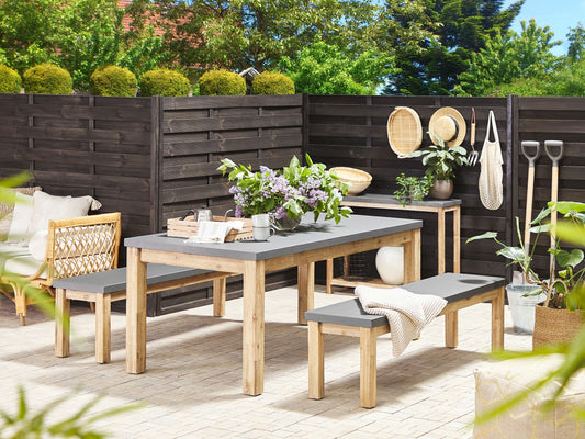 Gartentisch OSTUNI 180 cm 90 cm Beton Grau