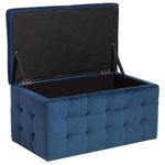 Aufbewahrungshocker MICHIGAN Samtstoff 72 cm 42 cm Dunkelblau