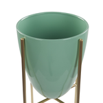 Blumentopf mit Beinen LEFKI Metall 16 cm Mintgrün