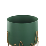 Blumentopf mit Beinen KALANDRA Metall 28 cm Dunkelgrün