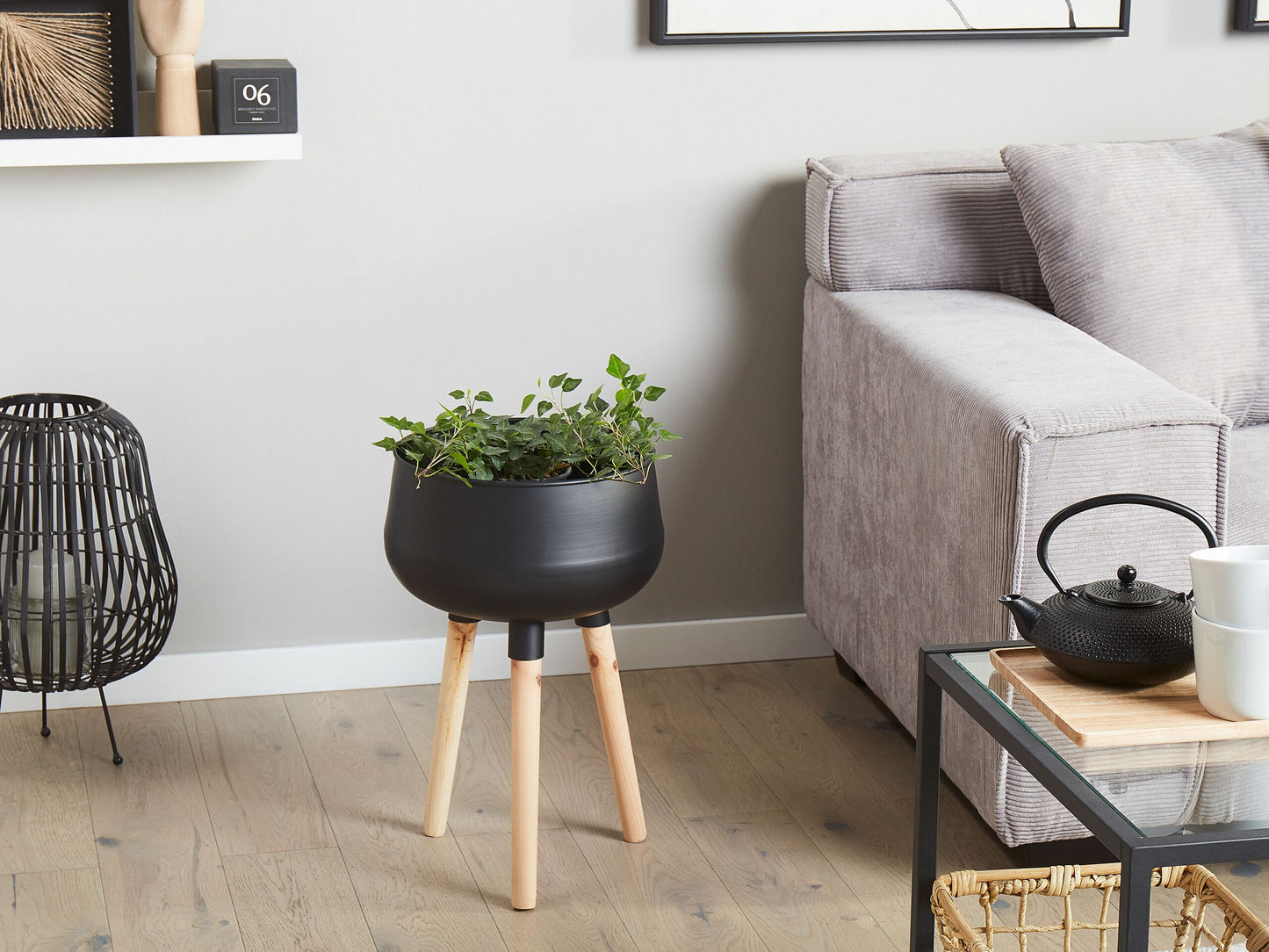 Blumentopf mit Beinen AGROS Metall 30 cm Schwarz