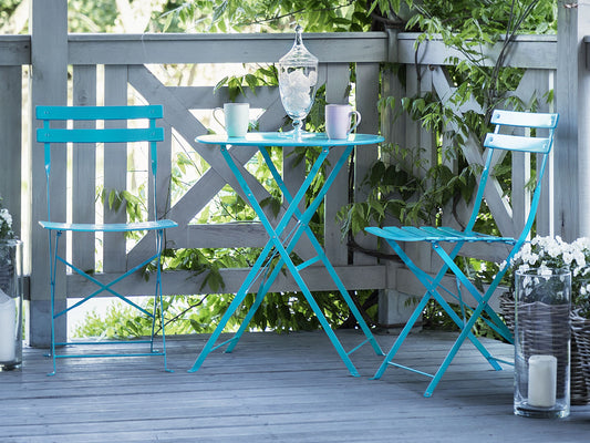 Bistro Set klappbar FIORI Metall Türkis