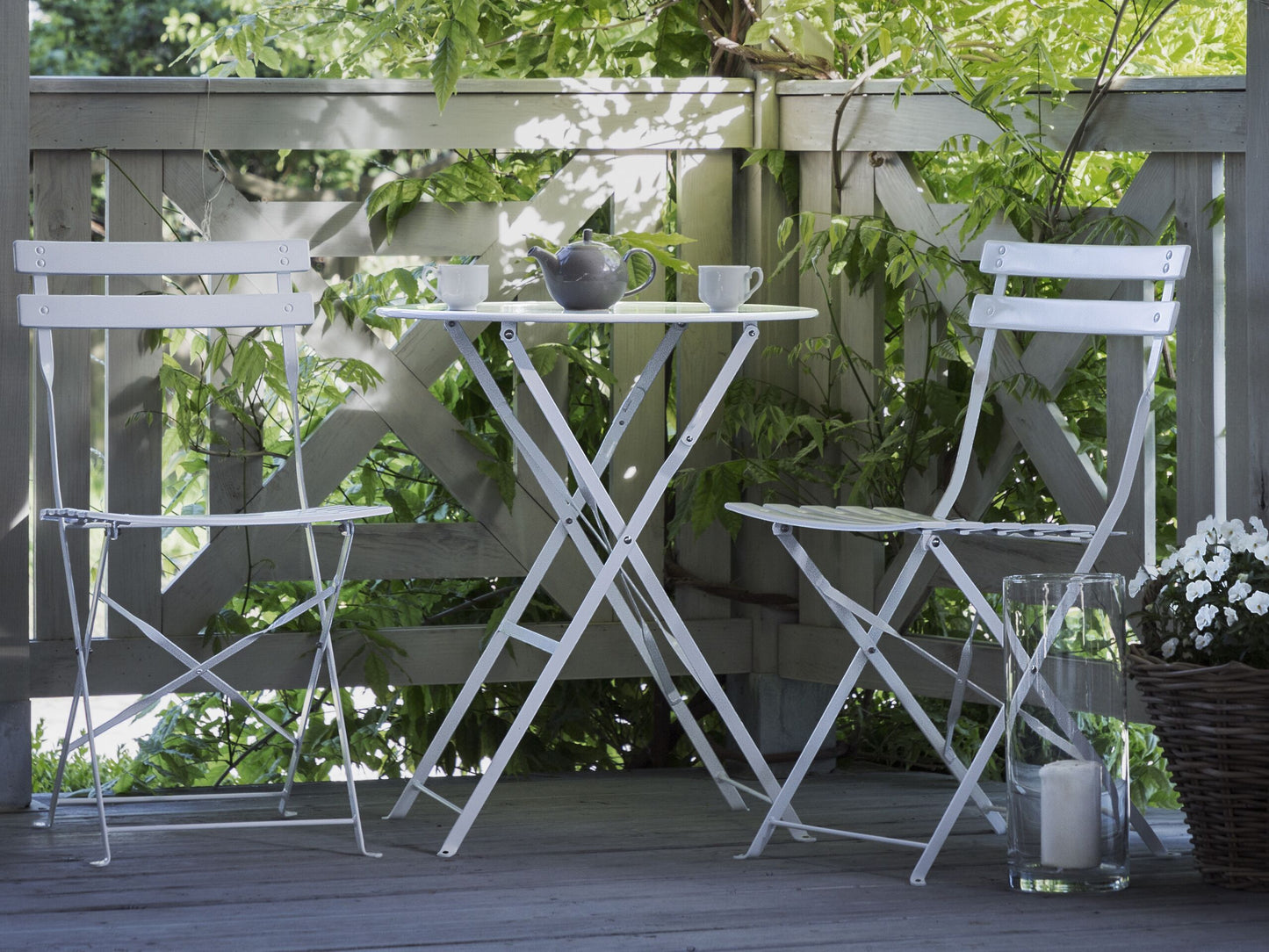 Bistro Set klappbar FIORI Metall Weiss