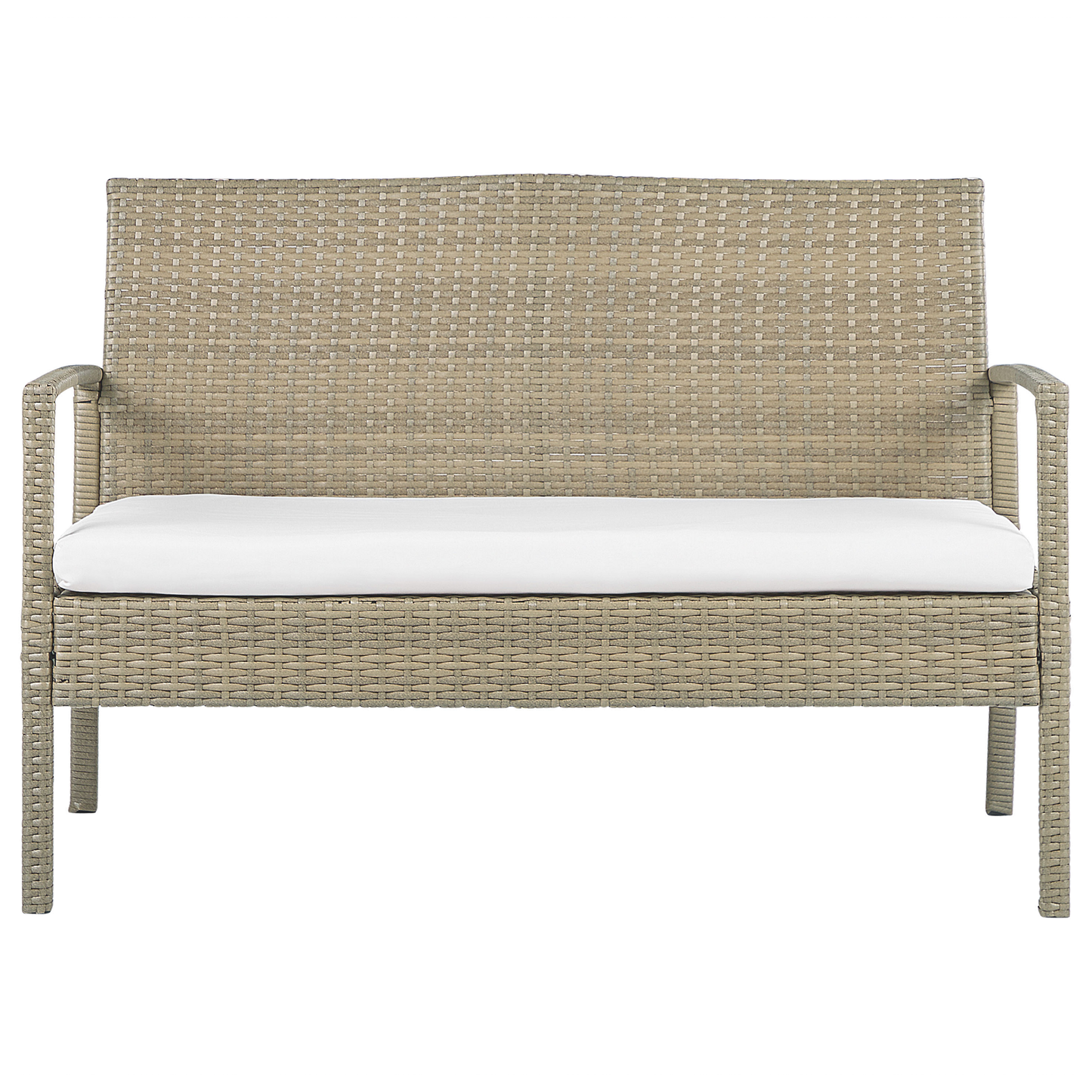 Lounge Set mit Tisch 4-Sitzer MARSALA Polyrattan Hellbraun