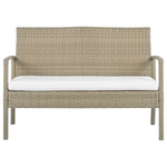 Lounge Set mit Tisch 4-Sitzer MARSALA Polyrattan Hellbraun