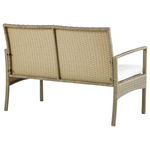 Lounge Set mit Tisch 4-Sitzer MARSALA Polyrattan Hellbraun