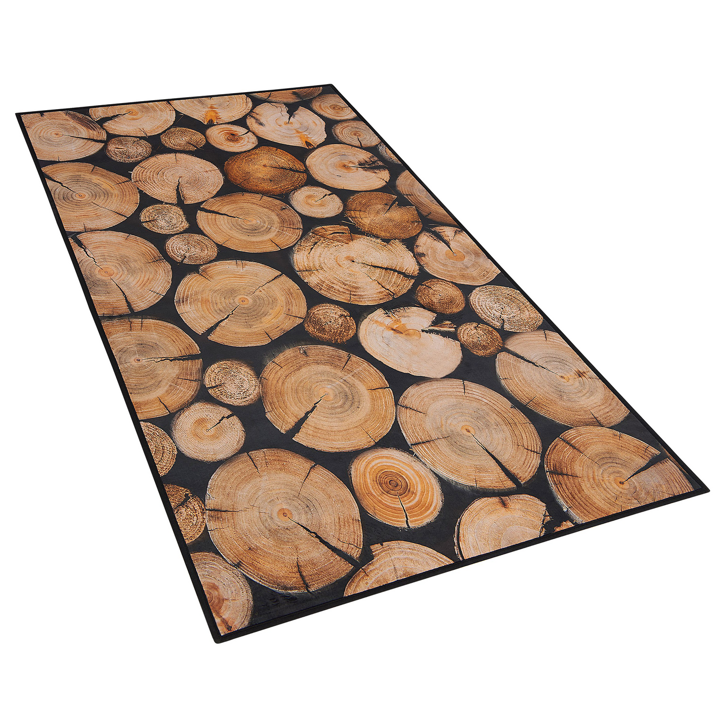Teppich braun 80 x 150 cm Holzmuster Kurzflor KARDERE