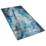 Teppich blau-grau 80 x 150 cm Flecken-Motiv Kurzflor BOZAT
