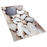 Teppich beige Steinoptik 80 x 150 cm Kurzflor DENIZLI